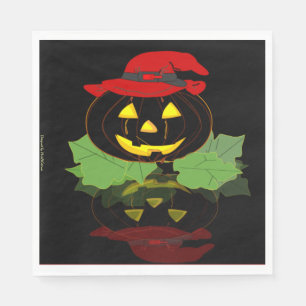 Serviette En Papier Fun Black Et Orange Halloween Party