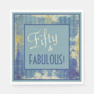 Serviette En Papier Fun Cadre Retro Cinquante & FABULEUX! Anniversaire