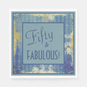 Serviette En Papier Fun Cadre Retro Cinquante & FABULEUX! Anniversaire