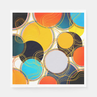 Serviette En Papier Fun Colorful Retro Abstraite Freeform Party