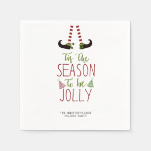 Serviette En Papier Fun Elf SEASON À ÊTRE JOLLY Personnalisé
