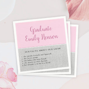 Serviette En Papier Fun Fact à propos de Graduate Pink Simple Graduate