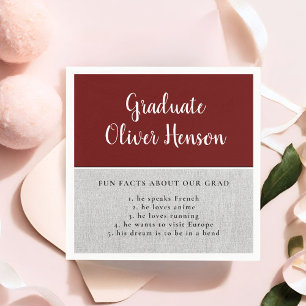 Serviette En Papier Fun Fact à propos de Graduate Red Simple Graduate