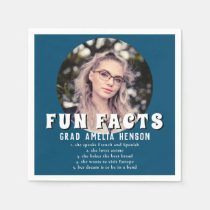 Serviette En Papier Fun Fact Blue Graduate Photo Graduate Graduate