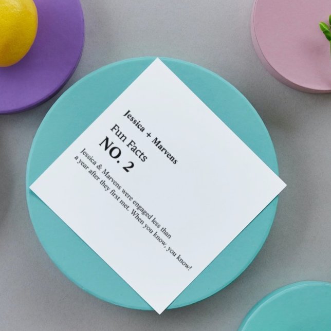 Serviette En Papier Fun fact mariage, dîner de répétition, douche nupt (Créateur téléchargé)