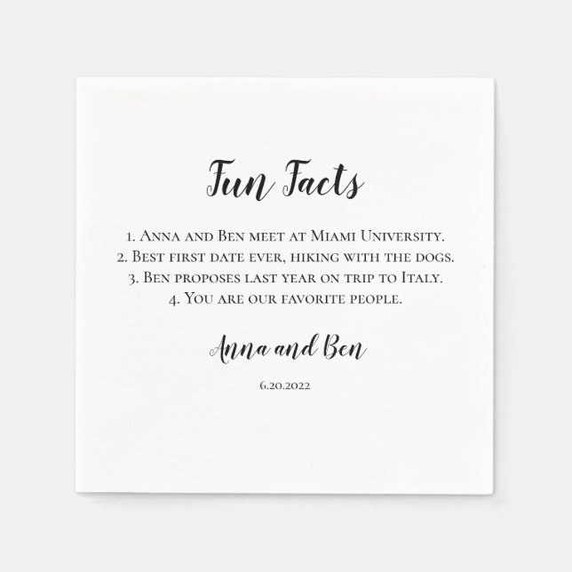 Serviette En Papier Fun Fact Napkin (Devant)