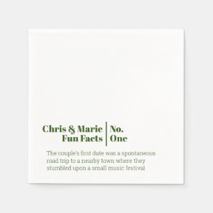 Serviette En Papier Fun Fact Napkin Green Mariage cockhour