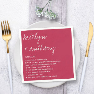 Serviette En Papier Fun Facts About The Newlyweds Modern Mariage