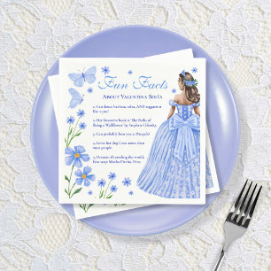 Serviette En Papier Fun Facts Baby Blue Quinceañera Floral