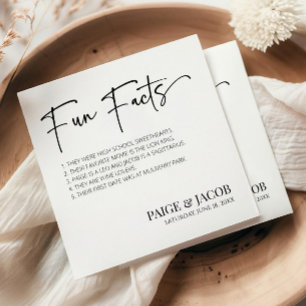 Serviette En Papier Fun Facts Classic Minimaliste Mariage