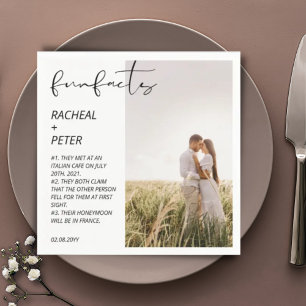 Serviette En Papier Fun Facts Élégant Photo Collage Mariage moderne