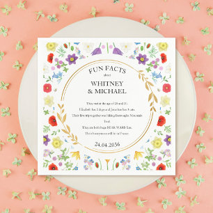 Serviette En Papier Fun Facts Fleur sauvage de printemps Mariage Flora