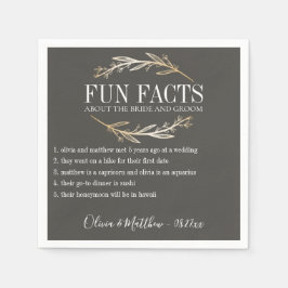 Serviette En Papier Fun Facts Gold Botanical Personnalisé