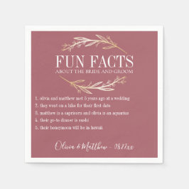Serviette En Papier Fun Facts Gold Botanical Personnalisé