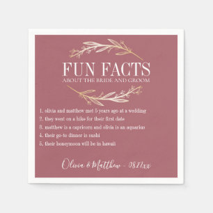 Serviette En Papier Fun Facts Gold Botanical Personnalisé