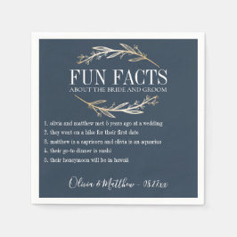 Serviette En Papier Fun Facts Gold Botanical Personnalisé