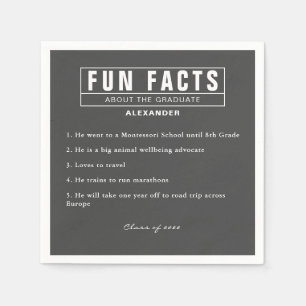 Serviette En Papier Fun Facts Graduel Gris Papier Charbon