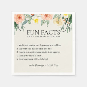 Serviette En Papier Fun Facts Jardin Fleur Papier Personnalisé serviet