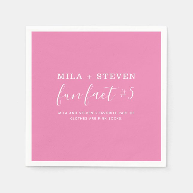 Serviette En Papier Fun Facts Mariage Napkins (Devant)