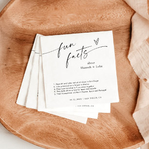 Serviette En Papier Fun Facts Mariage Napkins   Minimaliste moderne