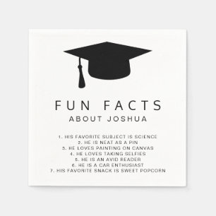 Serviette En Papier Fun Facts Mortier Board Simple Graduation