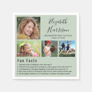 Serviette En Papier Fun Facts Photos Sage Green Graduation