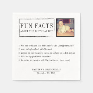 Serviette En Papier Fun Facts serviettes personnalisées pour les anni