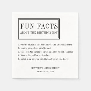 Serviette En Papier Fun Facts serviettes personnalisées pour les anni