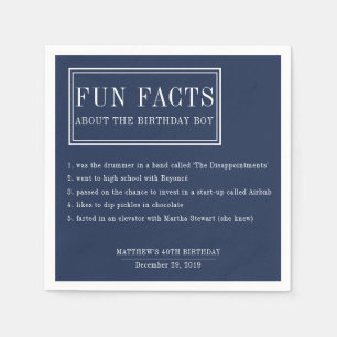 Serviette En Papier Fun Facts serviettes personnalisées pour les anni