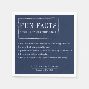 Serviette En Papier Fun Facts serviettes personnalisées pour les anni
