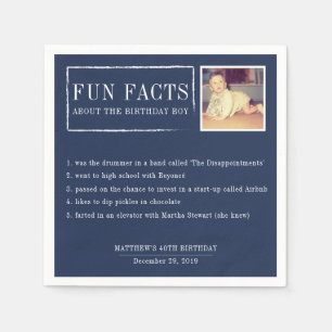 Serviette En Papier Fun Facts serviettes personnalisées pour les anni