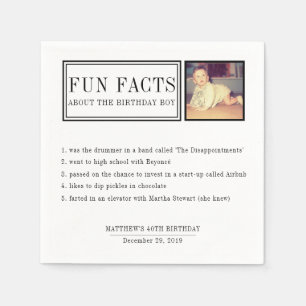 Serviette En Papier Fun Facts serviettes personnalisées pour les anni