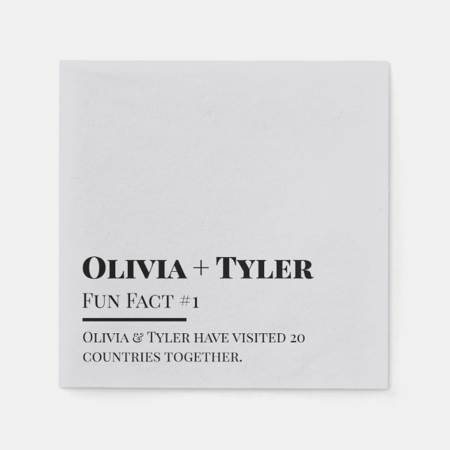 Serviette En Papier Fun Fun Fact Réception Mariage Cocktail Napktail (Devant)