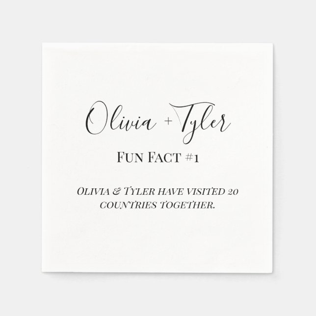 Serviette En Papier Fun Fun Fact Réception Mariage Cocktail Napktail (Devant)