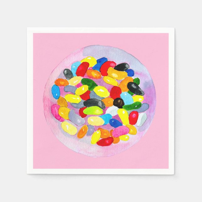 Serviette En Papier Fun gelée bonbons haricots aquarelle (Devant)
