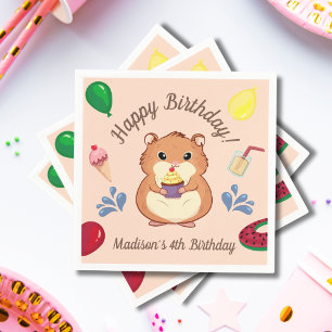 Serviette En Papier Fun Hamster Anniversaire Pool Party