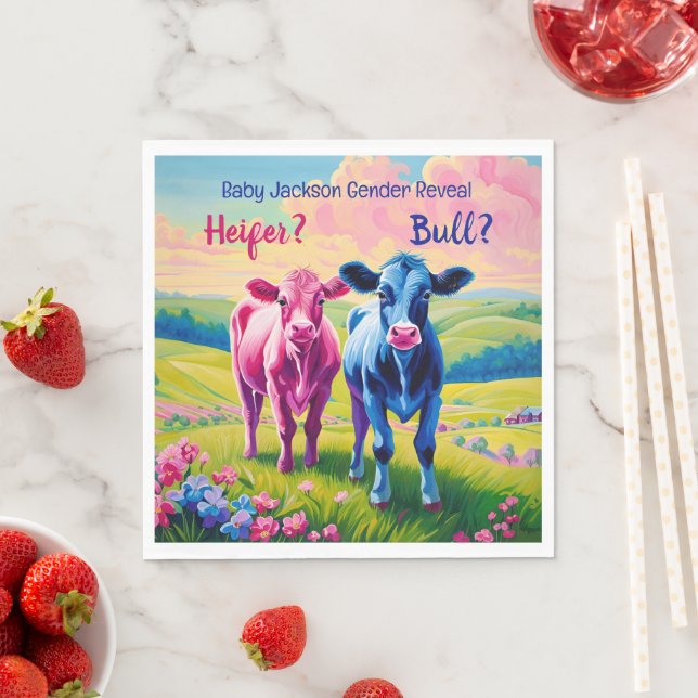 Serviette En Papier Fun Heifer ou Bull Genre Revela (En situation)