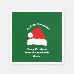 Serviette En Papier Fun Ho ho ho Chapeau de Père Noël Joyeux Noël
