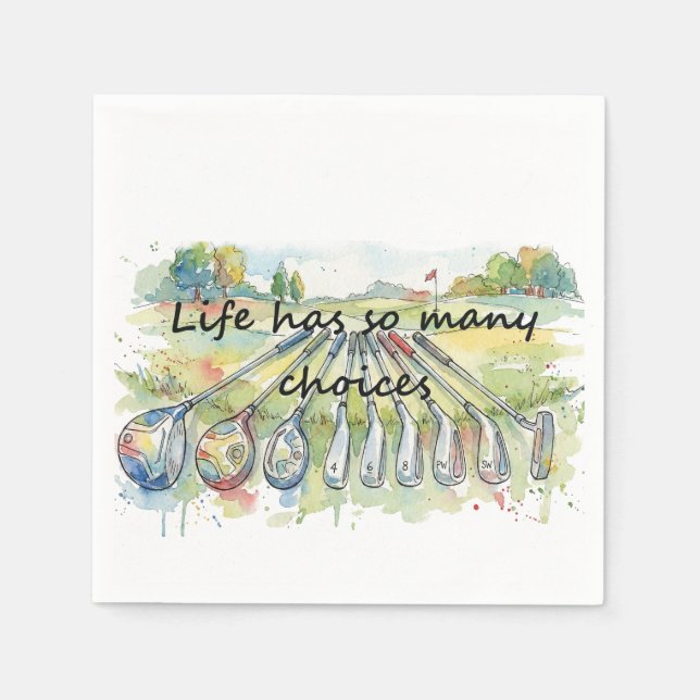 Serviette En Papier Fun Humor Golf Golfing Quote Life Choices (Devant)