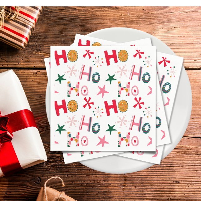 Serviette En Papier Fun moderne fête de Noël colorée (Créateur téléchargé)