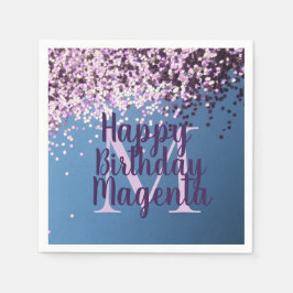 Serviette En Papier Fun Monogram Lavender Confetti Anniversaire