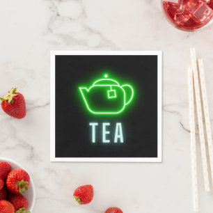 Serviette En Papier Fun Neon Teapot Party