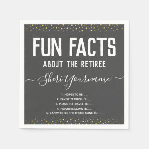 Serviette En Papier Fun Party Fun Facts Unisex Gold