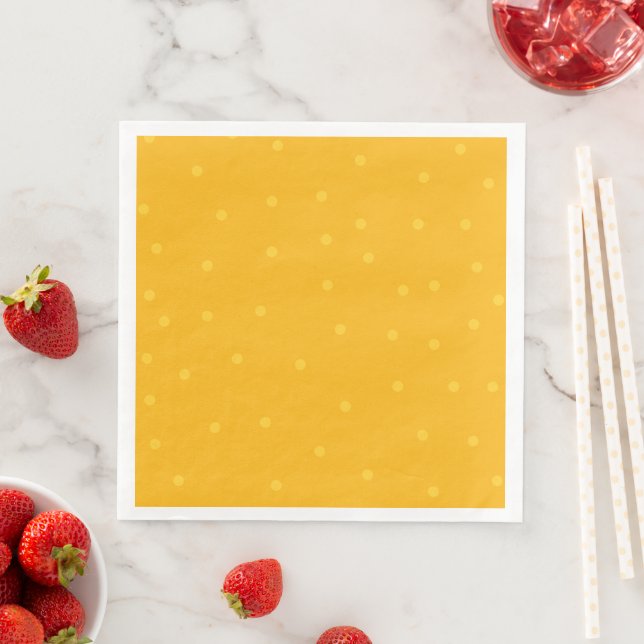 Serviette En Papier Fun Polka Dot Jaune fête d'anniversaire (En situation)