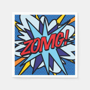 Serviette En Papier Fun Retro Comic Book ZOMG