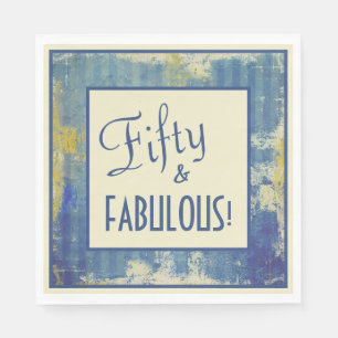 Serviette En Papier Fun Retro encadré Cinquante et FABULEUX! Anniversa