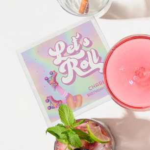 Serviette En Papier Fun Roll Fun Retro Roller Skating Girls Anniversai