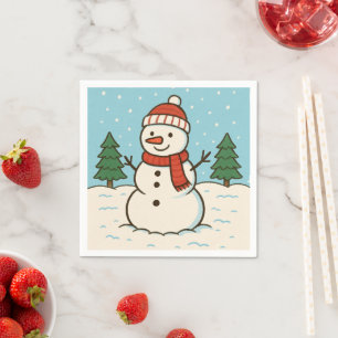 Serviette En Papier Fun Snowman mignon Noël