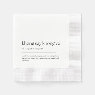 Serviette En Papier Fun Vietnamien Drinking Phrase Cocktail Napkin 01