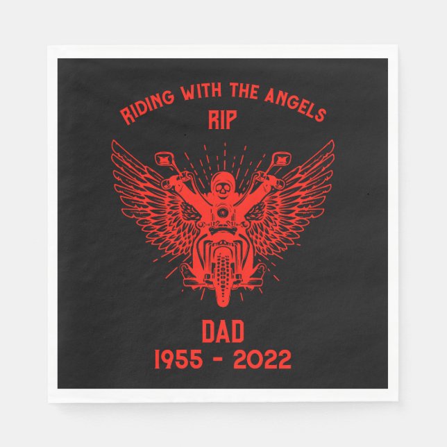 Serviette En Papier Funérailles de moto en mémoire (Devant)